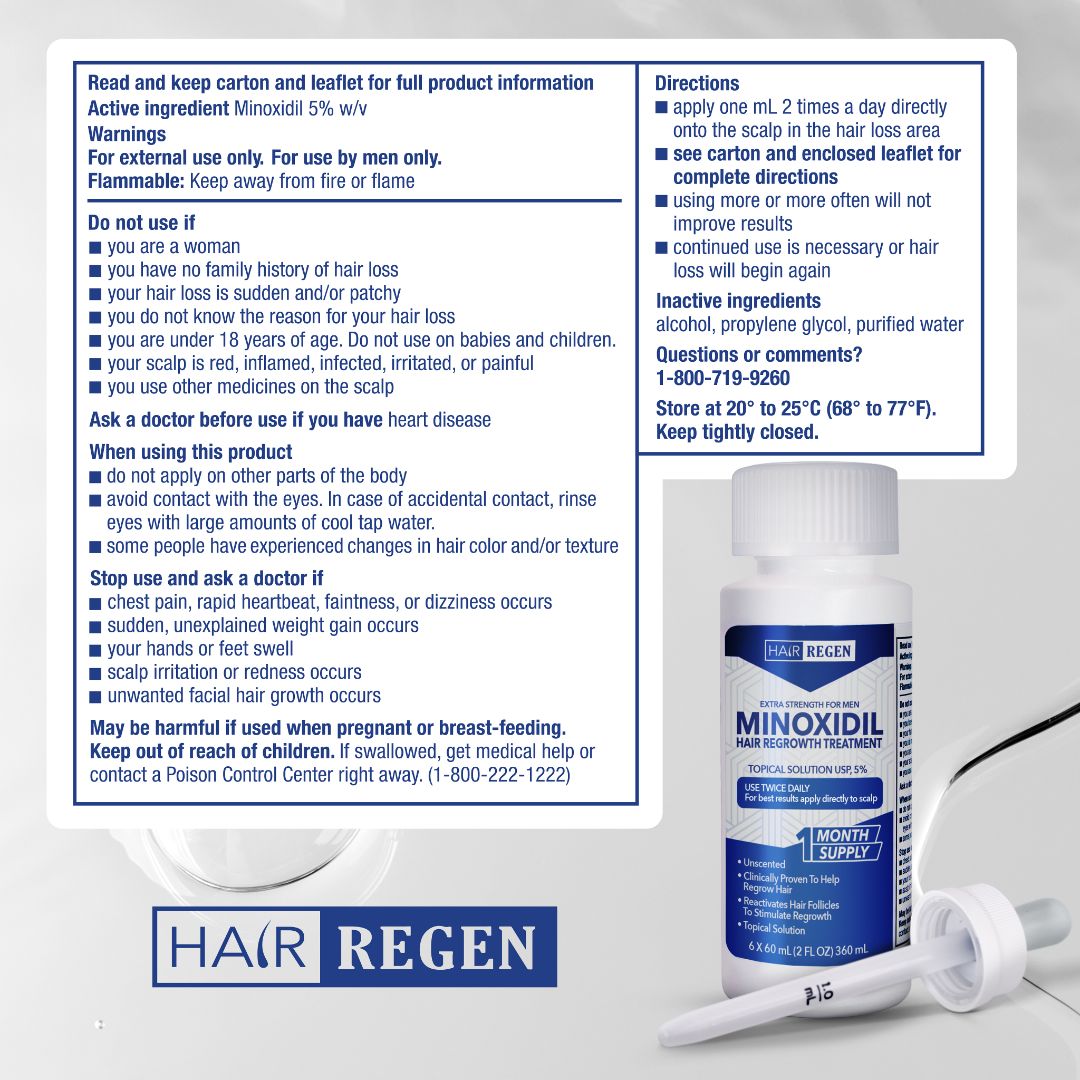 Hair-Regen: 5% Minoxidil Hair Regrowth Treatment for Men