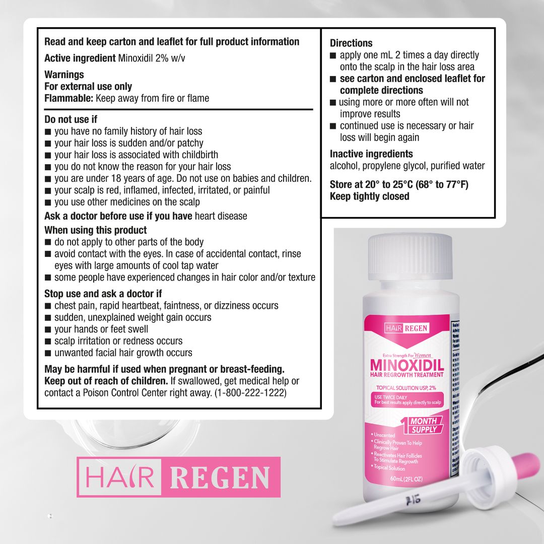 Hair-Regen: 5% Minoxidil Hair Regrowth Treatment for Women