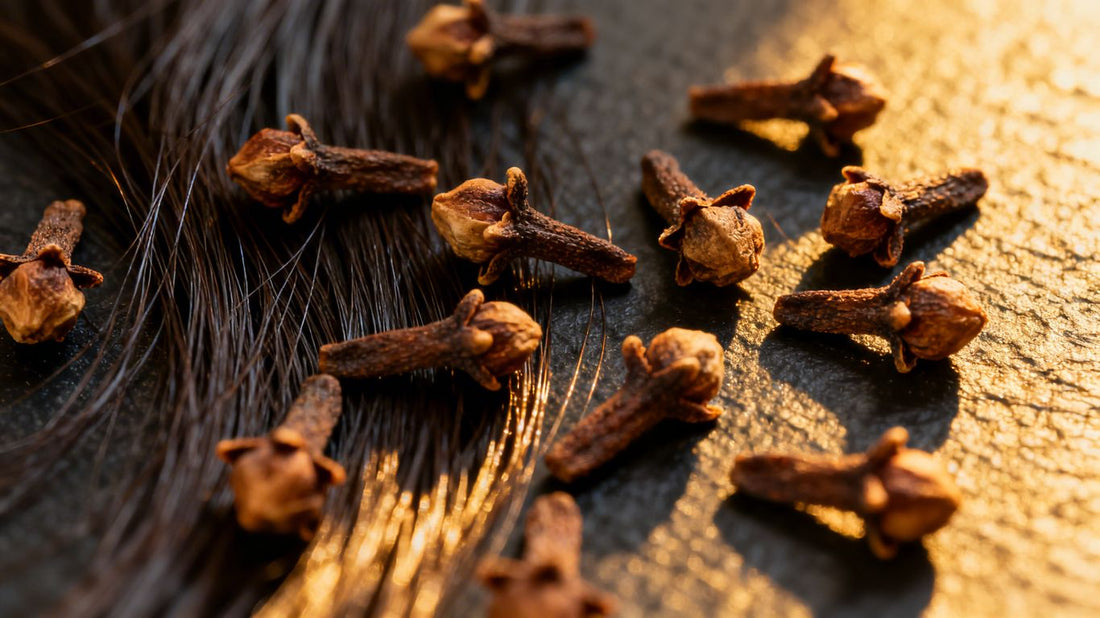 Cloves and healthy hair strands for hair growth