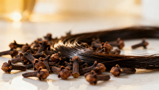 Cloves and healthy dark hair for hair benefits.