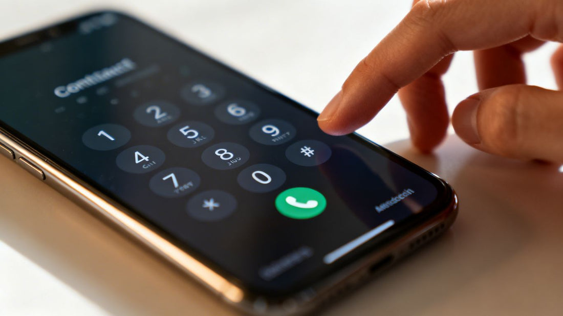 Nutrafol phone number on a smartphone screen.