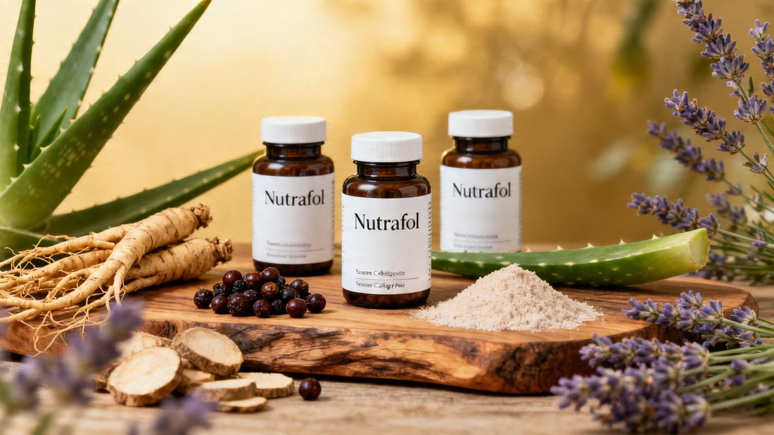 Nutrafol ingredients and supplements for hair health.