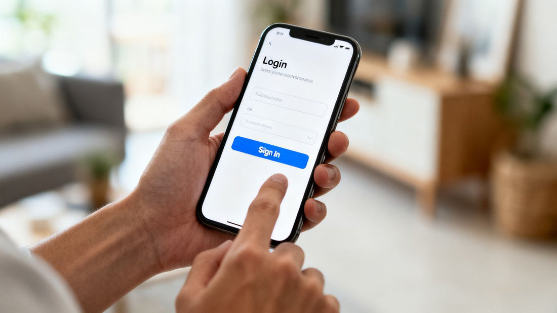 User logging into Rogaine account on smartphone