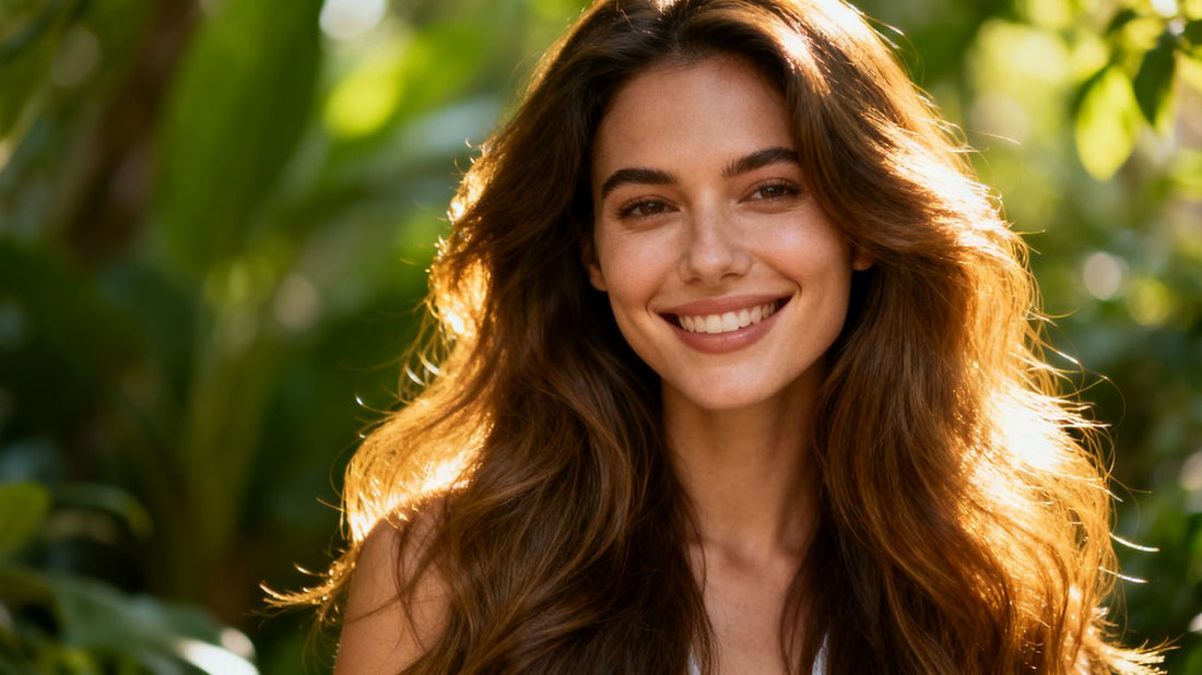Woman with healthy, full, and shiny hair