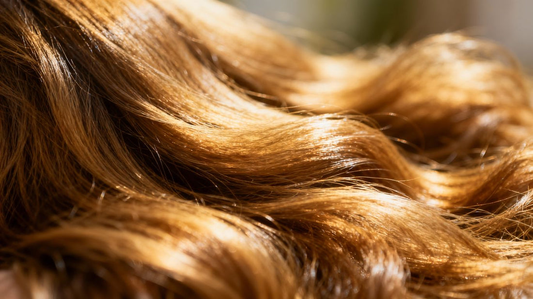 Voluminous, thick, and healthy hair with a natural shine.