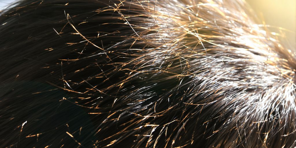 Healthy hair growth with shiny, thick strands.