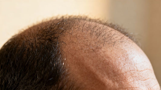 Man's scalp with Rogaine-induced hair regrowth.