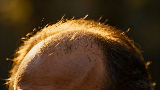 Person's head showing hair regrowth treatment results.