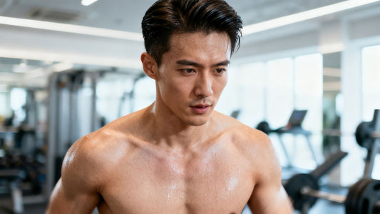 Person exercising, hair intact, no hair loss.