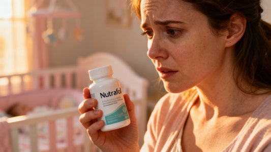 Mother considering Nutrafol during breastfeeding.