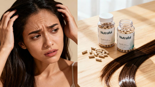 Nutrafol bottles and hair loss concerns