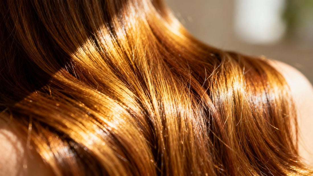 Close-up of healthy, shiny, and full hair.