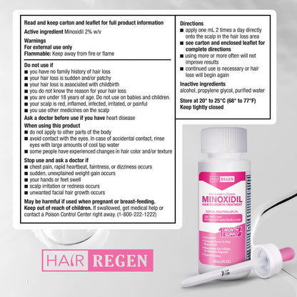 Hair-Regen: 5% Minoxidil Hair Regrowth Treatment for Women